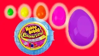 Learn Sizes & Learn Colours with Surprise Eggs! Reveal Bubble Tape, Candy & Chocolate Mystery Eggs!