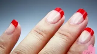 Modern Red French Manicure