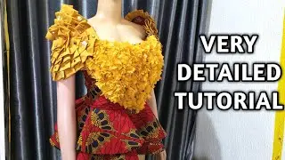 HOW TO MAKE AN OFF SHOULDER ROSE SLEEVE & FLOWER EMBELLISHMENTS ON A PRINCESS BUSTIER PEPLUM BLOUSE