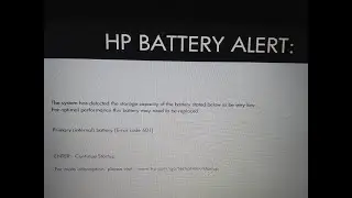 How to fix primary internal battery error code 601 - Laptop HP Battery Alert Solved