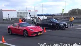 SuperCarSundayNL Dragraces: Aventador, F12,Brabus, 911 Turbo, Huracan, RS6, GTR