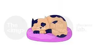 Lazy spotted cat sleeping on pillow line 2D character animation