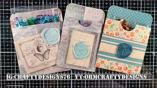 Sequin mix Pocket holder tutorial and Caspire Wax pieces.