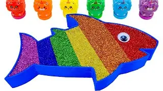 ASMR Video| Cara Membuat Bak Mandi Ikan Pelangi dengan Slime Berkilau (ASMR) | Oleh Magic Sand |