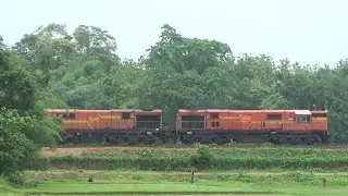 Twin ALCo WDG3A 'SHAKTI' hauling BCNHL Freight rake