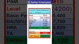Level 6, Junior Statistical Officer, Salary in Aug 2024