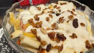 Healthy Yoghurt, Banana, Apple and Granola Fruit bowl For Breakfast / Less Calories  Breakfast ideas