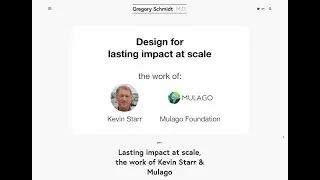Lasting impact at scale, the work of Kevin Starr & Mulago