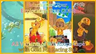 All Variants of Wii Koopa Cape with Gold Mii Racing Suit  |  Mario Kart Tour