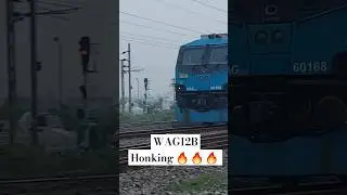 12000 HP World's most powerful Locomotive WAG-12B honking and crossing Mancheswar Level Crossing