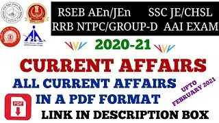 CURRENT AFFAIRS 2020-21(UPTO FEBRUARY 2021) COMPLETE NOTES PDF
