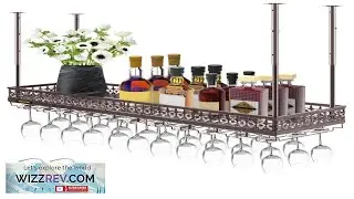 VEVOR Ceiling Wine Glass Rack 46.9 x 13 inch Hanging Wine Glass