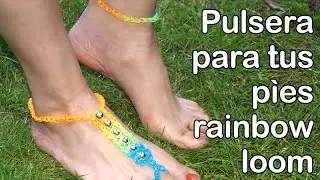COMO HACER UNA PULSERITA DE GOMITAS PARA EL PIE. RAINBOW LOOM ANKLET
