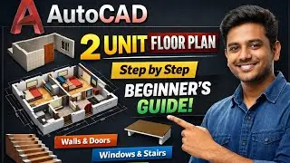 AutoCAD Full House Plan Tutorial . 2 Unit Floor Plan , Beginner Friendly Full Tutorial #autocad 
