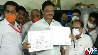 Munirathna Receives Winning Certificate From Election Officers | RR Nagar By-election