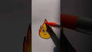 How to draw cute fire 🔥 step by step in easy way #drawing #youtubeshorts