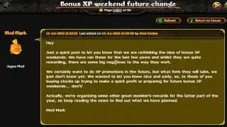 Bonus xp weekend? WUT