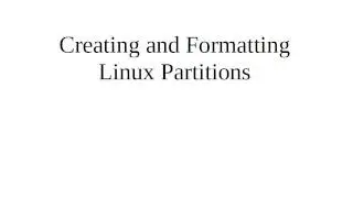 Creating and Formatting Linux MBR Partitions