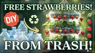 Free Plastic Bottles = 3-Story Strawberry Tower! Grow 27 Pounds From Trash (Genius Vertical Garden)