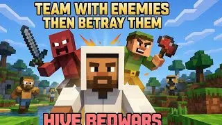 Team up with enemies and then betrayed them Hive Bedwars mobile gameplay 60 fps #12