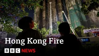 Firefighters search for missing after Hong Kong tower blocks fire | BBC News
