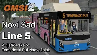 Novi Sad - Line 5 - BMC Procity 12 CNG - Avijatičarska to Temerinski Put Nadvožnjak - OMSI 2 60FPS