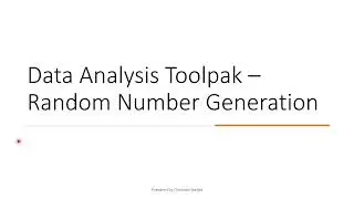 11 Statistics with Excel Data Analysis Toolpak Tutorial - RAND NUMBER GENERATOR