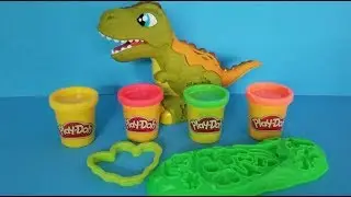 4 Color Play Doh Dinosaur - Learn Colors and Numbers with Dinosaur