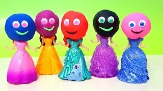 Learn Colors Play Doh Disney Princess Dresses Elsa MagiClip Finger Family Nursery Rhymes