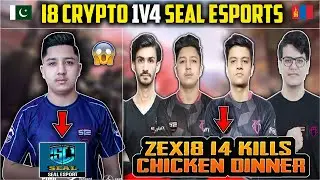 i8 CRYPTO 1V4 SEAL ESPORTS 😱 | ZExI8 14 KILLS CHICKEN DINNER | CRYPTO CLUTCH ON SEAL ESPORTS