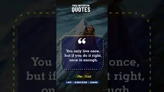 You Only Live Once 💯 | Powerful Life Quote That Will Change Your Mindset ✨ #shorts #life