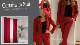 From Curtain To Suit (Blazer + Trousers)! - Thrift Transformation