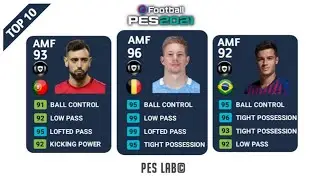 TOP 10 BEST AMF PES MOBILE | BEST ATTACKING MIDFIELDER PES 2021 MOBILE MAX RATING | BEST BLACK BALL