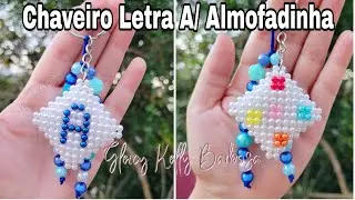 Chaveiro letra A de pérolas - Almofadinha de pérolas parte 1 - Aula para iniciantes
