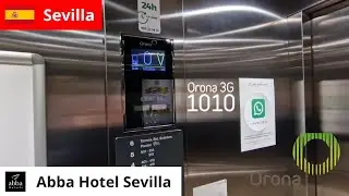 Two nice Orona 3G 1010 Traction MRL elevators @ Abba Sevilla Hotel, Sevilla, Spain