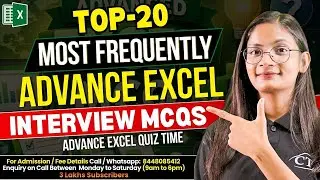 Advance Excel MCQs | Top 20 Advance Excel interview Questions and Answers | Computer Tech Academy