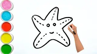 How to Draw a Starfish ⭐ | Starfish Drawing for Kids | Easy Step by Step