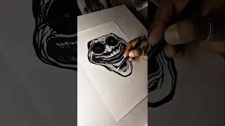 Drawing Sigma troll Face Phonk using pen #shorts #art #sketch