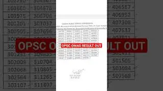 OPSC OMAS RESULT OUT #opscomas