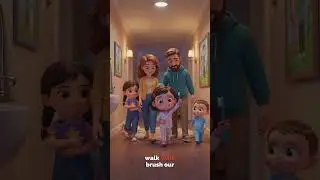 🌙 Family Night Routine Song for Kids #fypシ #kids #childrenssong #colorlearning #brushyourteethsong