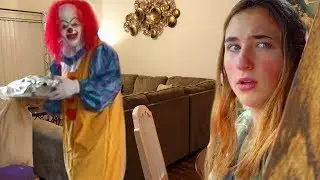 Creepy Clown Takes our Family Dinner and Hides in Our House!