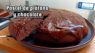 Pastel de PLÁTANO y CHOCOLATE no necesitas ni horno ni azúcar 