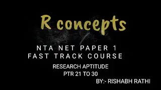 NTA NET PAPER 1 || FAST TRACK COURSE || RESEARCH APTITUDE || PTR 21 TO 30