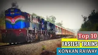 Top 10 fastest trains in Konkan railway 2020 | Beautiful wide angles  Tejas + Rajdhani + Janshatabdi