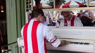 Grayson from Magic Kingdom Playing Medley of Songs Part 5 Its a Wonderful World Into Haunted Mansion
