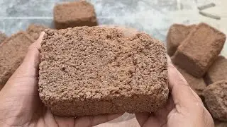 ASMR - brown sand dry clay pot crumbling mini brick shape dusty satisfying 🩷✨