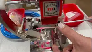 Micron PL 20 Semi Automatic Pneumatic Grommet Attaching Machine Back Side After Setting with Washer,