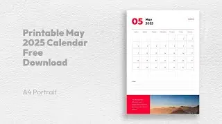 May 2025 Monthly Calendar PowerPoint Template Free Download by mslides