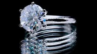 F&B Jewelry Showcase: Custom FAB  8.5mm H&A Moissanite 6 Prong Solitaire Platinum Ring