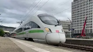 Ausfahrt ICE T (Br 411), Heidelberg Hbf, MAKROFON und LICHTGRUẞ